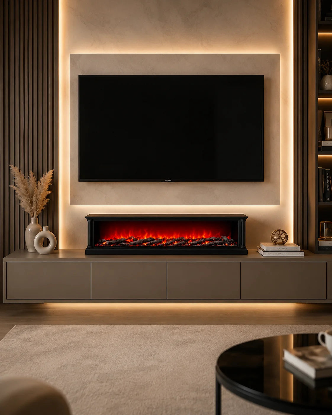 Zentrak EmberGlow™ Linear RGB LED Built-In Electric Fireplace