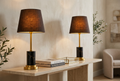 Zentrak Brown & Gold Table Lamp Pair with Marble-Look Base (Pair of 2)
