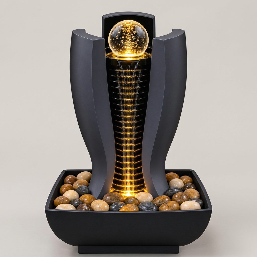 Decorative golden glow lamp, studio view